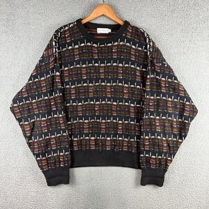 VTG‎ Bachrach Colorful Multi-Colored Textured Coogi Style Sweater Mens Large USA